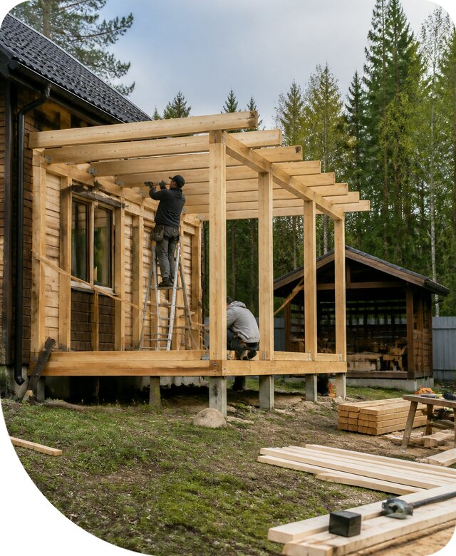 Строительство пристроек и построек на участке в Чапаевске